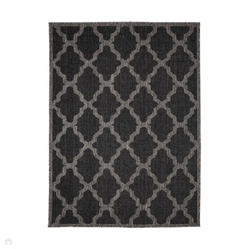 Flatweave Gel Trellis Black Rug-Melrose-Rug Love - The Most Loved Rug Store